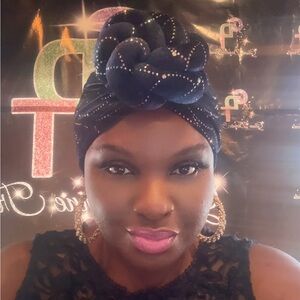 Elegant Blue and silver  Headwrap